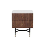 Wellington Wooden Marble Nightstand - LOOMLAN - SUNPAN - Nightstands