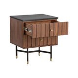 Wellington Wooden Marble Nightstand - LOOMLAN - SUNPAN - Nightstands