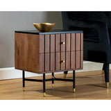 Wellington Wooden Marble Nightstand - LOOMLAN - SUNPAN - Nightstands