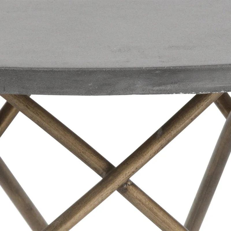 Wesley Coffee Table Concrete Antique Brass Base - LOOMLAN - SUNPAN - Coffee Tables