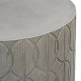 Trellis Concrete Round Outdoor End Table