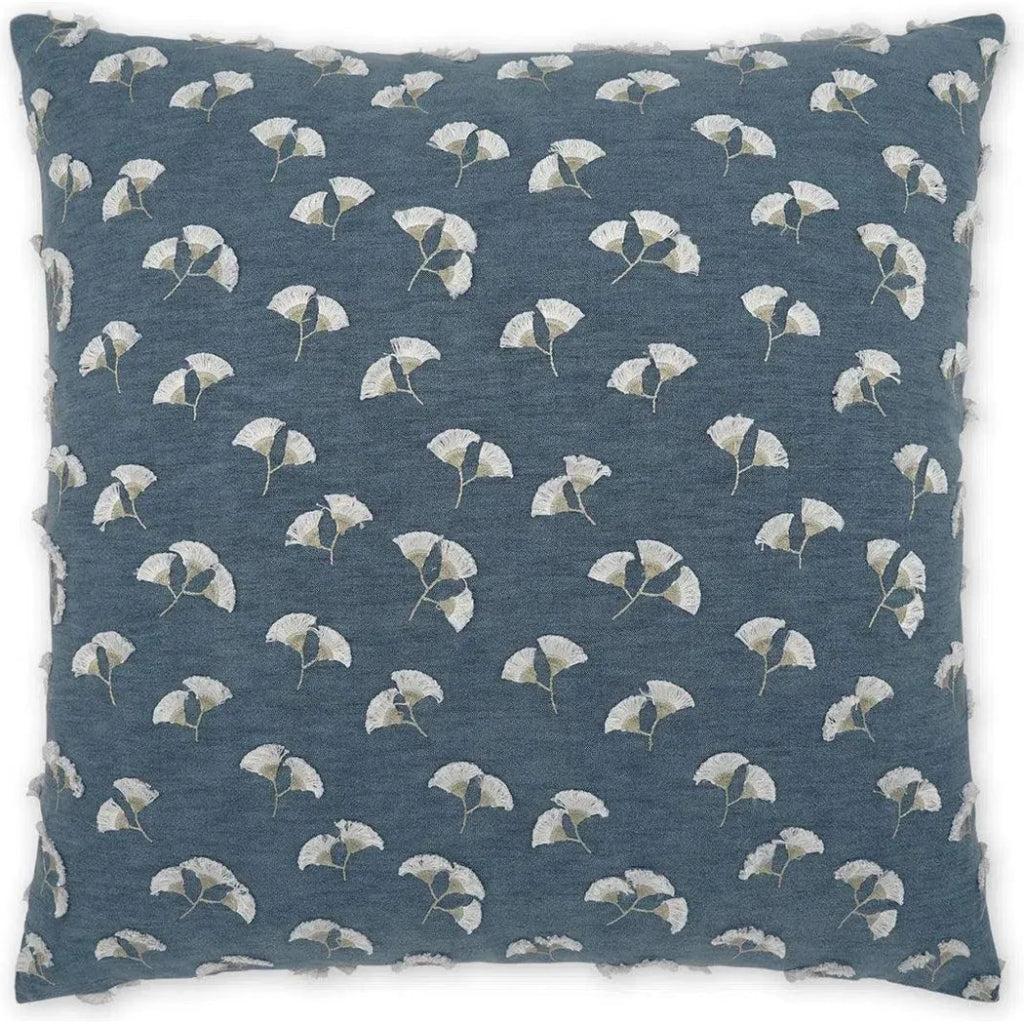 Whispers Floral Slate Blue Large Throw Pillow Insert - LOOMLAN - D.V. Kap - Throw Pillows