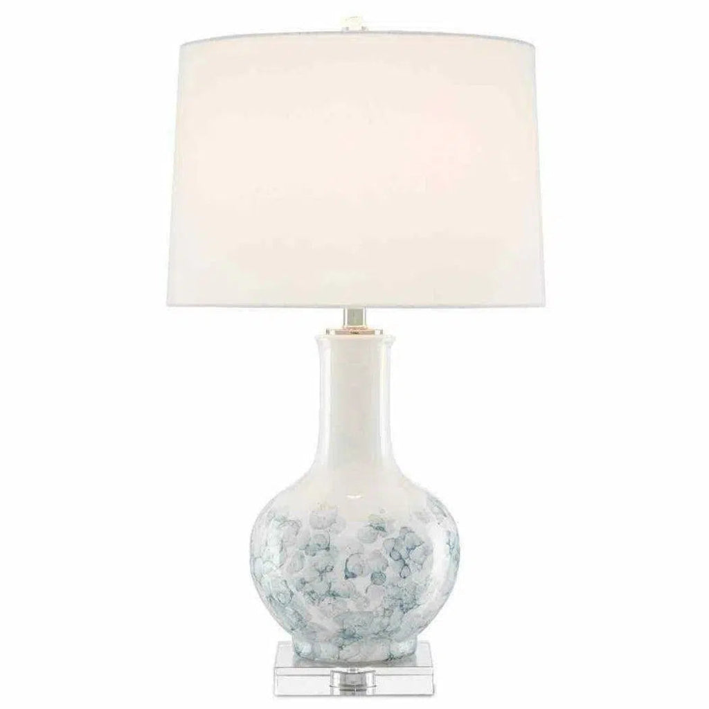 White Blue Clear Myrtle Table Lamp - LOOMLAN - Currey & Co - Table Lamps