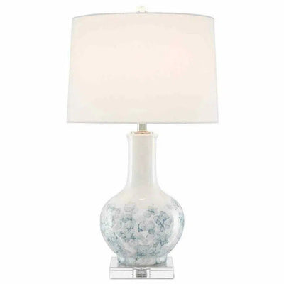 White Blue Clear Myrtle Table Lamp - LOOMLAN - Currey & Co - Table Lamps