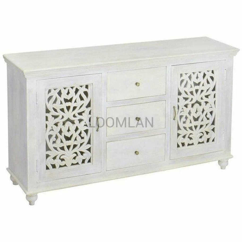 White bohemian sideboard with 3 drawers - LOOMLAN - LOOMLAN - Sideboards