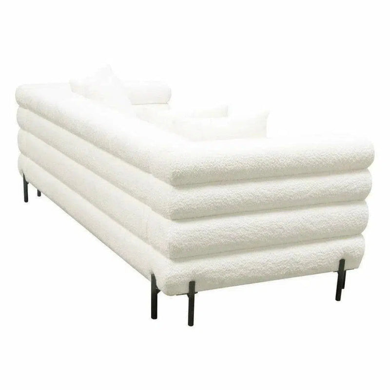 White Boucle Sherpa Low Profile Sofa Throw Pillows - LOOMLAN - Diamond Sofa - Sofas & Loveseats