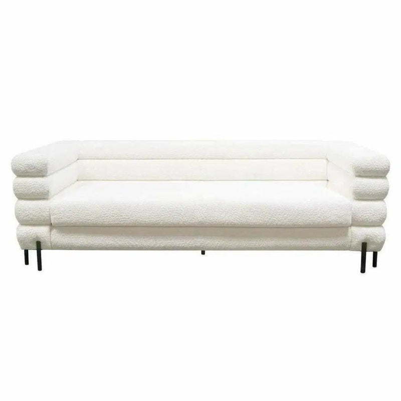 White Boucle Sherpa Low Profile Sofa Throw Pillows - LOOMLAN - Diamond Sofa - Sofas & Loveseats