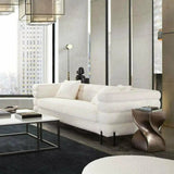White Boucle Sherpa Low Profile Sofa Throw Pillows - LOOMLAN - Diamond Sofa - Sofas & Loveseats