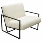 White Boucle Sherpa Slipper Chair with Black - LOOMLAN - Diamond Sofa - Accent Chairs