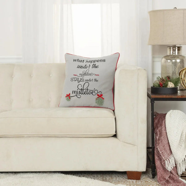 White Christmas Decorative Pillow Welted Isah - LOOMLAN - LOOMLAN - Throw Pillows
