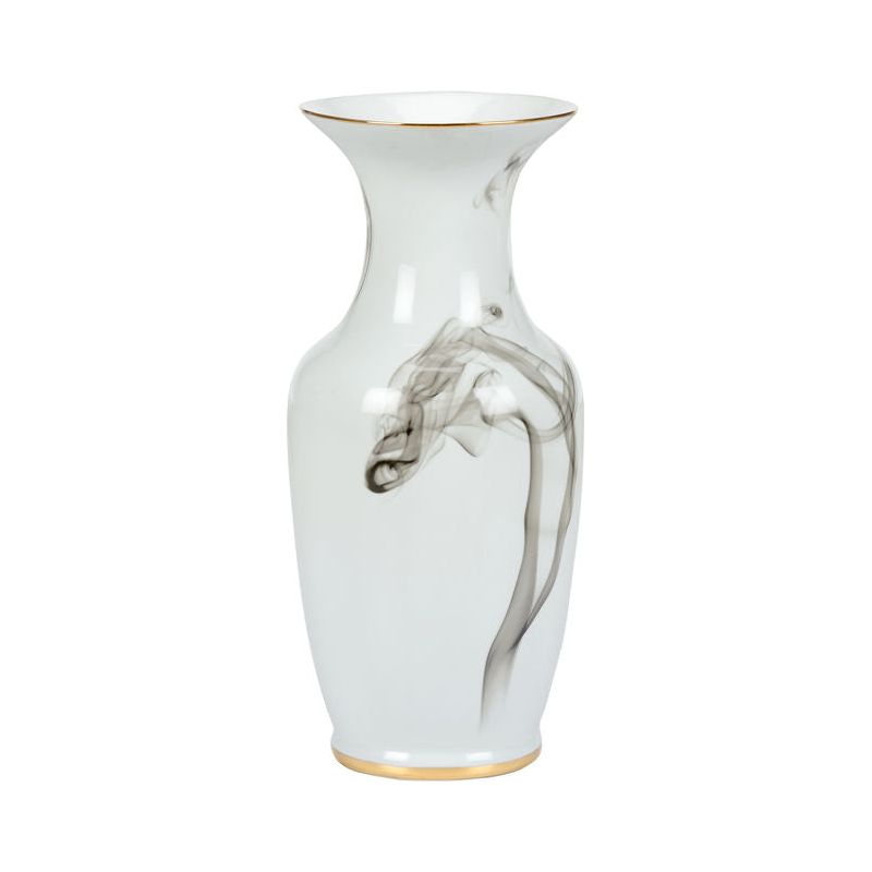 White Cinder And Smoke Porcelain Vase - LOOMLAN - Wildwood - Vases & Jars