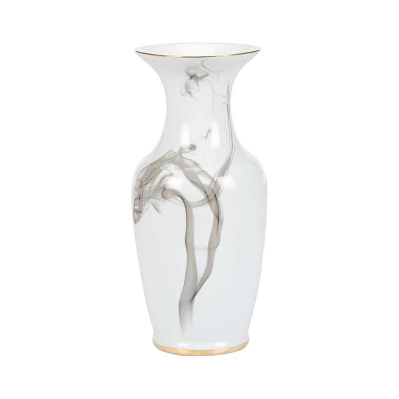 White Cinder And Smoke Porcelain Vase - LOOMLAN - Wildwood - Vases & Jars