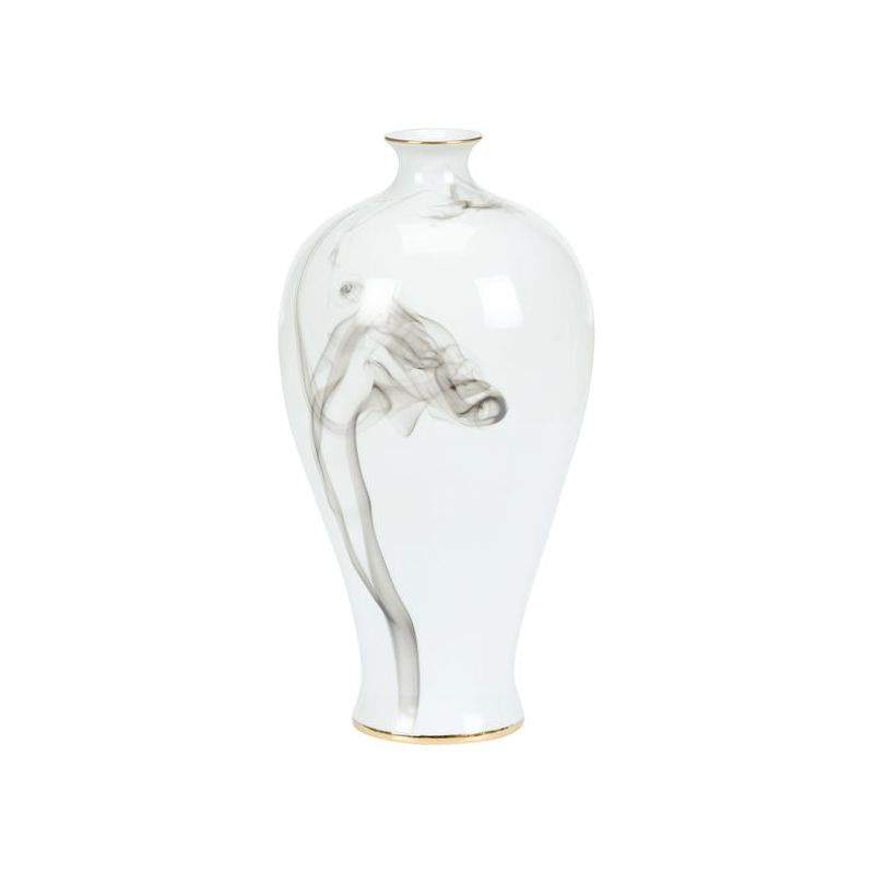 White Cinder And Smoke Porcelain Vase - LOOMLAN - Wildwood - Vases & Jars