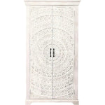 White Coastal Tall Bar Cabinet for Home Bar - LOOMLAN - LOOMLAN - Home Bar Cabinets