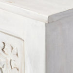 White Coastal Tall Bar Cabinet for Home Bar - LOOMLAN - LOOMLAN - Home Bar Cabinets