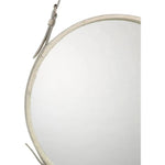 White Cowhide Round Wall Mirror - LOOMLAN - Jamie Young - Wall Mirrors