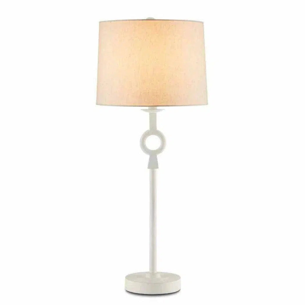 White Germaine White Table Lamp - LOOMLAN - Currey & Co - Table Lamps