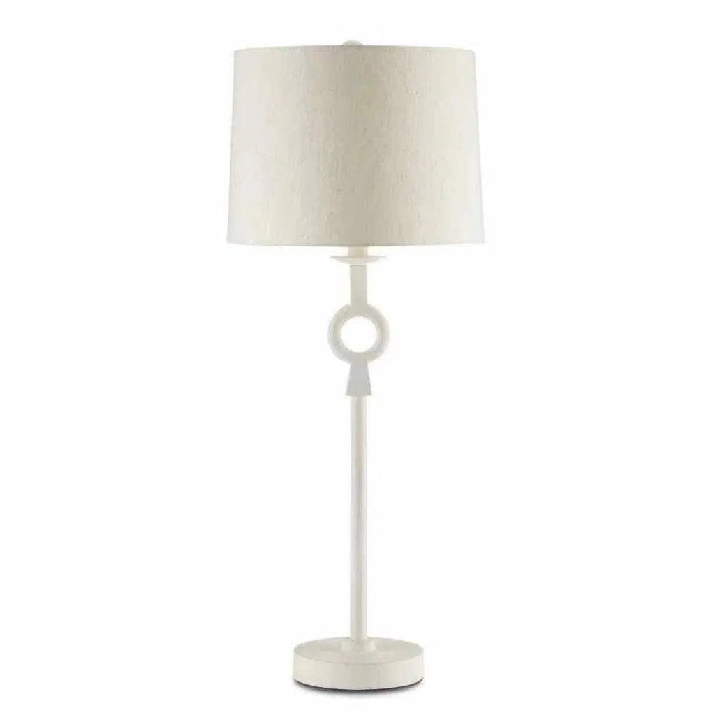 White Germaine White Table Lamp - LOOMLAN - Currey & Co - Table Lamps