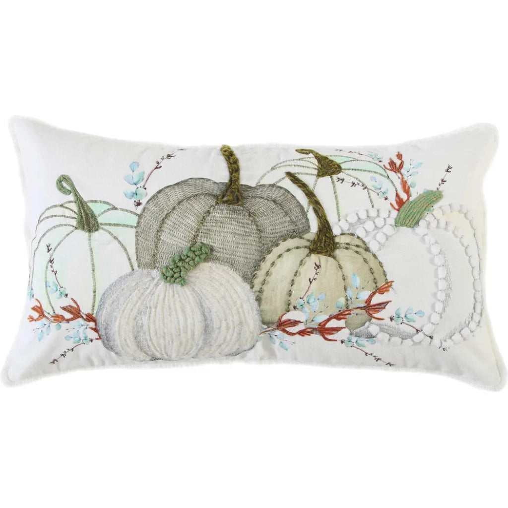 White Gina Pumpkins Couch Lumbar Pillows - LOOMLAN - LOOMLAN - Throw Pillows