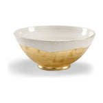 White Glazed Ceramic Made Centerpiece Bowl - LOOMLAN - Wildwood - Boxes & Bowls