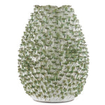 White Green Milione Medium Vase - LOOMLAN - Currey & Co - Vases & Jars