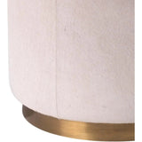White Hide & Small Thackeray Round Pouf - LOOMLAN - Jamie Young - Poufs and Stools