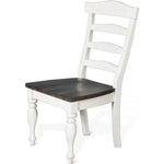 White Ladderback Dining Chair Wooden Seat - LOOMLAN - Sunny D - Dining Chairs