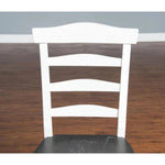 White Ladderback Dining Chair Wooden Seat - LOOMLAN - Sunny D - Dining Chairs