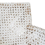 White Leather Woven Lulua Dining Armchair Teak - LOOMLAN - Artesia - Dining Chairs