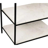 White Marble Accent Table Nightstand - LOOMLAN - Moe's Home - Side Tables