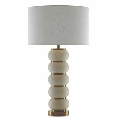 White Mud Antique Brass Luko Table Lamp - LOOMLAN - Currey & Co - Table Lamps