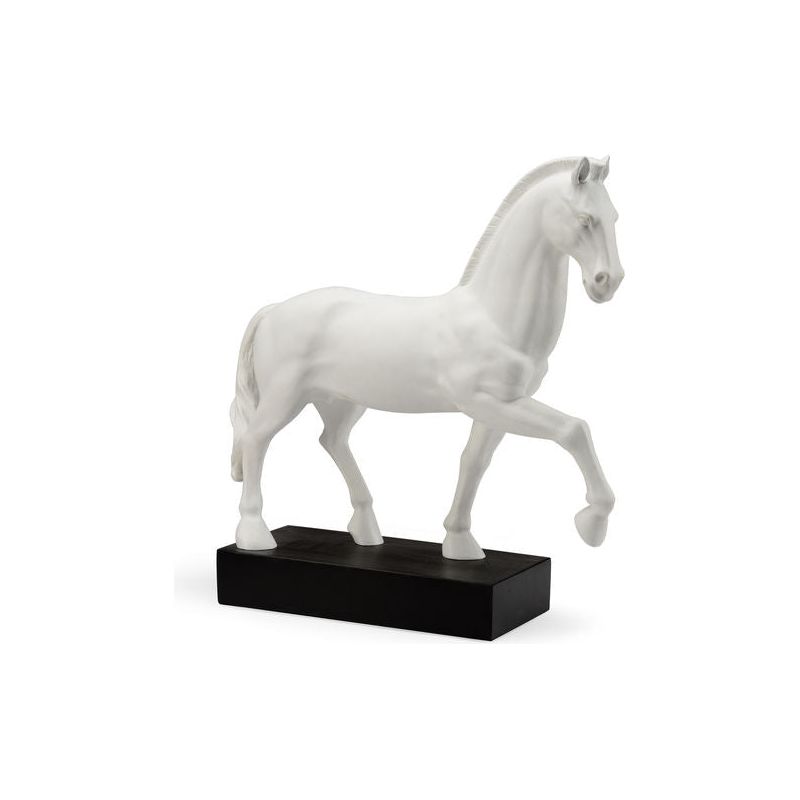 White Painted Composite Horse Sculpture - LOOMLAN - Chelsea House - Statues & Sculptures