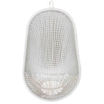 White Pod Rattan and Aluminum Hanging Chair - LOOMLAN - Artesia - Outdoor Hanging Chairs