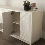 White Sideboard ModernWhitewashed Credenza - LOOMLAN - Currey & Co - Sideboards