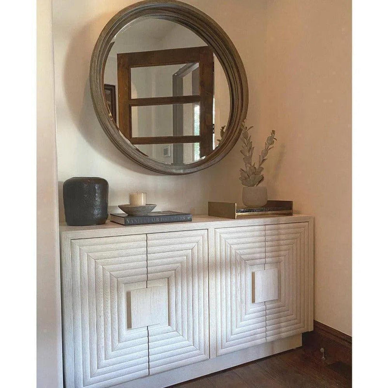 White Sideboard ModernWhitewashed Credenza - LOOMLAN - Currey & Co - Sideboards
