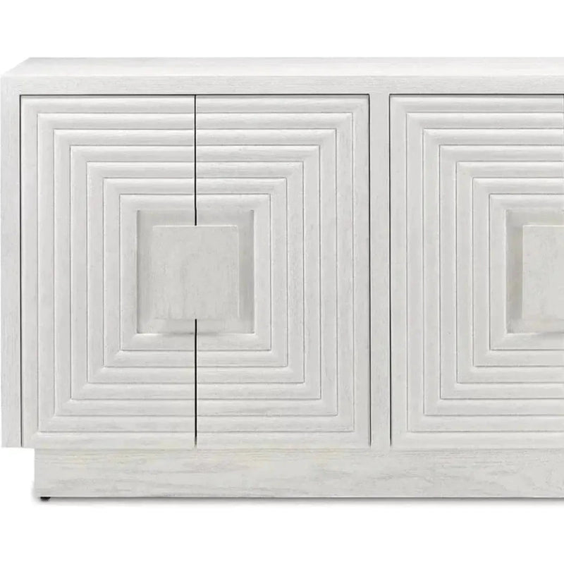 White Sideboard ModernWhitewashed Credenza - LOOMLAN - Currey & Co - Sideboards