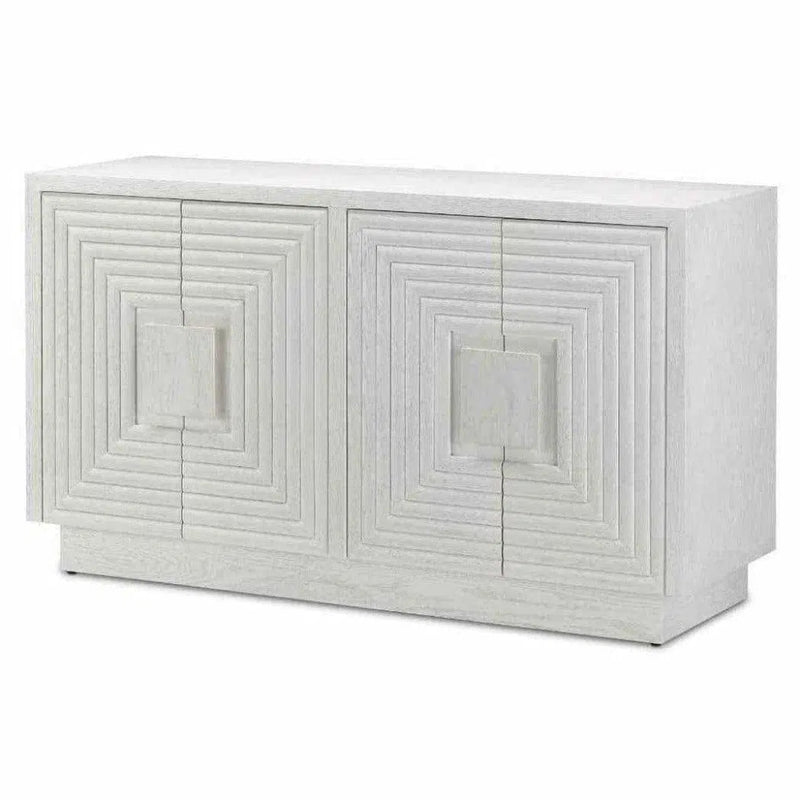 White Sideboard ModernWhitewashed Credenza - LOOMLAN - Currey & Co - Sideboards