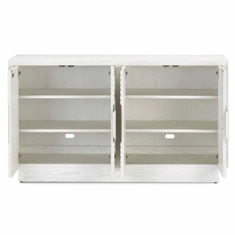White Sideboard ModernWhitewashed Credenza - LOOMLAN - Currey & Co - Sideboards