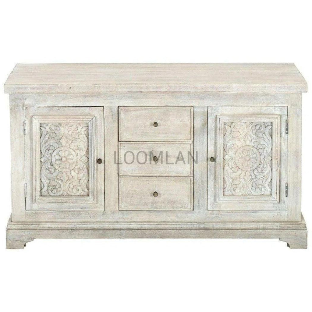 White Sideboard With Centered Drawers - LOOMLAN - LOOMLAN - Sideboards