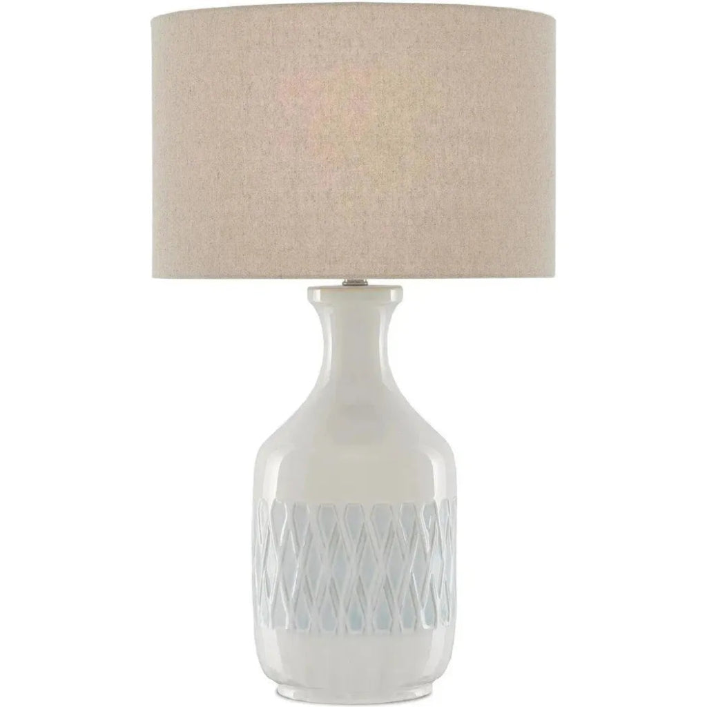 White Sky Blue Samba White Table Lamp - LOOMLAN - Currey & Co - Table Lamps