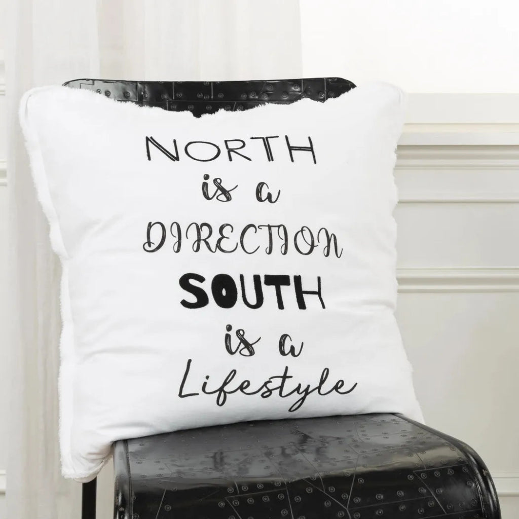 White Skye Words Decorative Pillows Down Insert - LOOMLAN - LOOMLAN - Throw Pillows