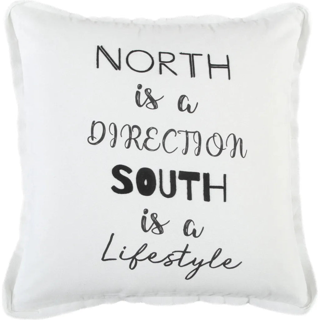 White Skye Words Decorative Pillows Down Insert - LOOMLAN - LOOMLAN - Throw Pillows