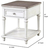 White Two - Tone Wooden End Table - LOOMLAN - Panama Jack - Side Tables