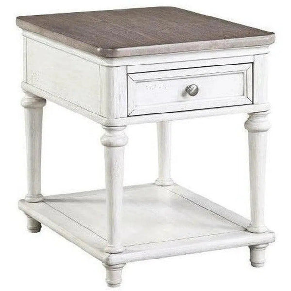 White Two - Tone Wooden End Table - LOOMLAN - Panama Jack - Side Tables