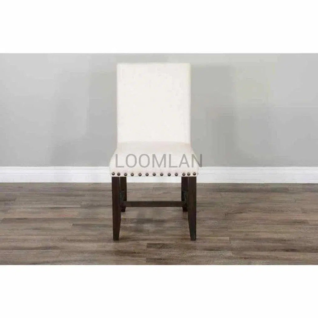 White Vivian Dining Chair With Nailhead Set - LOOMLAN - Sunny D - Dining Chairs