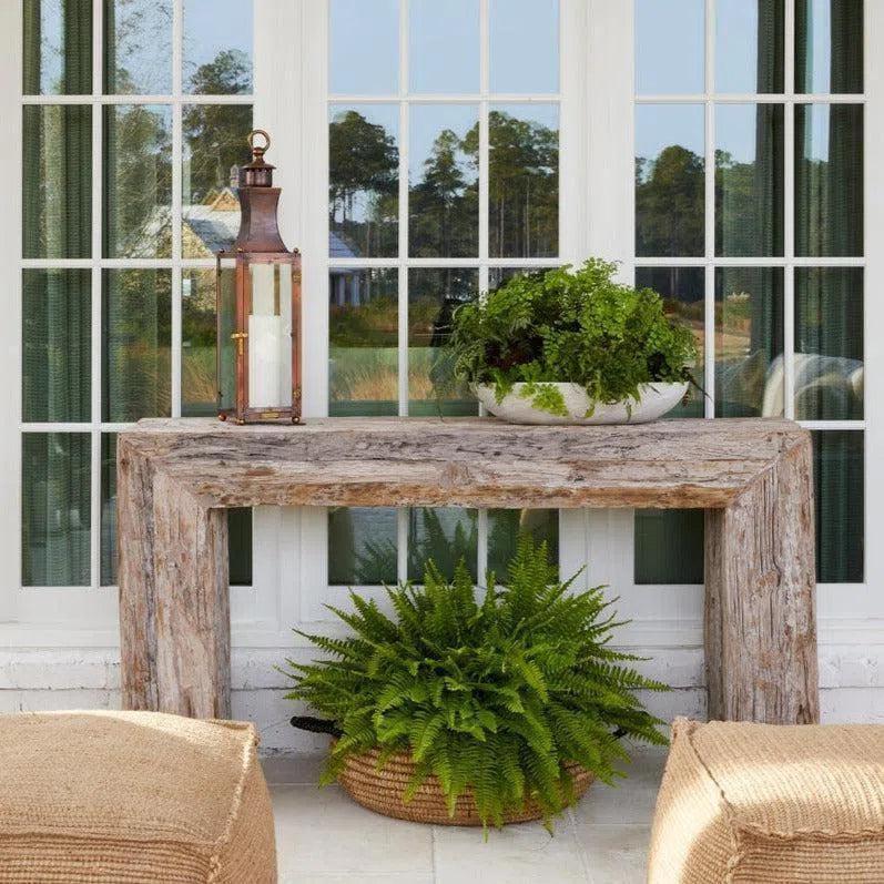 Whitewash Kanor Console Table Reclaimed Wood - LOOMLAN - Currey & Co - Console Tables