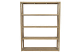 Coastal Teak Wood Verticle X Shape Outdoor Bookcase