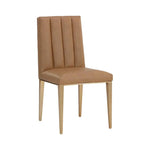 Wilbur Dining Chair Milliken Cognac Faux Leather - LOOMLAN - SUNPAN - Dining Chairs