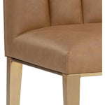 Wilbur Dining Chair Milliken Cognac Faux Leather - LOOMLAN - SUNPAN - Dining Chairs