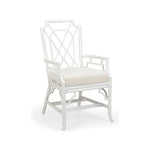 Wild Palm Rattan Frame White Armchair - LOOMLAN - Wildwood - Club Chairs